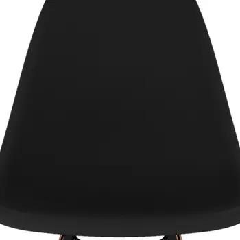 28" Black And Brown Heavy Duty Plastic And Solid Wood Counter Height Bar Chair
