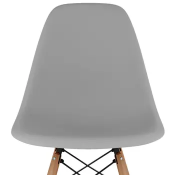 28" Gray And Brown Heavy Duty Plastic And Solid Wood Counter Height Bar Chair