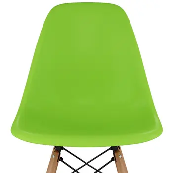 28" Green And Brown Heavy Duty Plastic And Solid Wood Counter Height Bar Chair