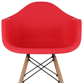 28" Red And Brown Heavy Duty Plastic And Solid Wood Low Back Counter Height Bar Chair