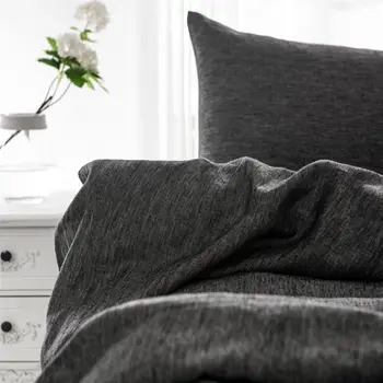 Set of Two Onyx Linen Pillowcases