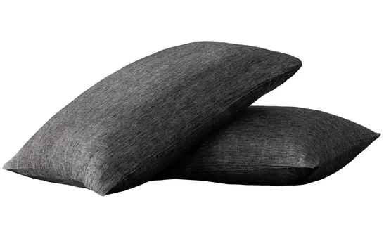 Set of Two Onyx Linen Pillowcases