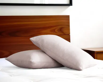 Set of Two Light Pink Linen Pillowcases