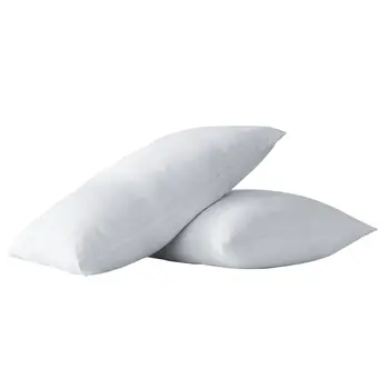 Set of Two White Linen King Pillowcases