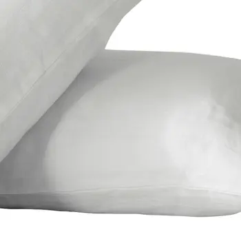 Set of Two Ivory Linen Pillowcases