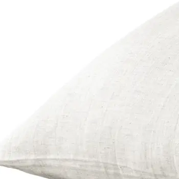 Set of Two Light Gray Linen Pillowcases
