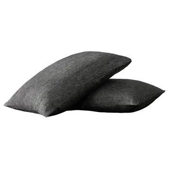 Set of Two Onyx Linen Pillowcases
