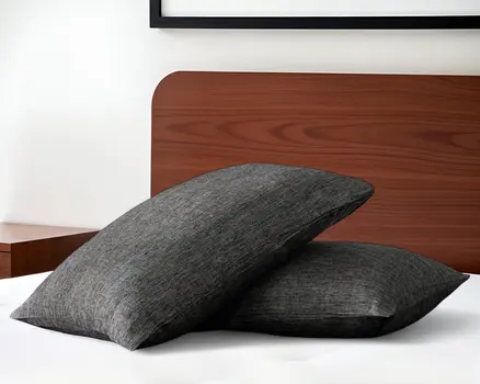Set of Two Onyx Linen Pillowcases
