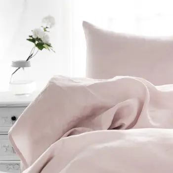 Set of Two Light Pink Linen Pillowcases