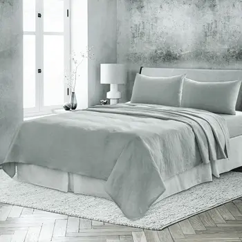 Four Piece Blue Linen Sheet Set