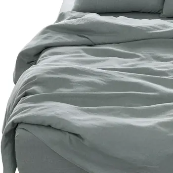 Four Piece Blue Linen Sheet Set