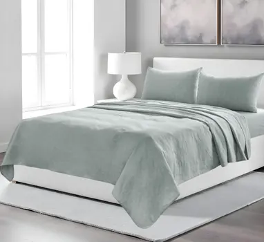Four Piece Blue Linen Sheet Set
