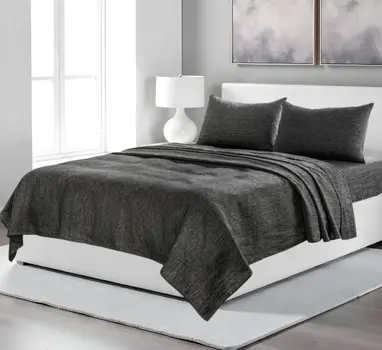 Four Piece Onyx Linen Sheet Set