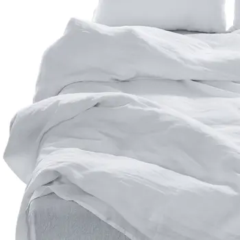 Four Piece White Linen Queen Sheet Set
