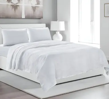 Four Piece White Linen Queen Sheet Set