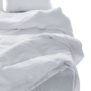 Four Piece White Linen Queen Sheet Set