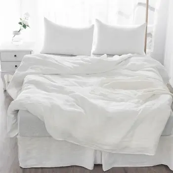 Four Piece Ivory Linen Twin Sheet Set