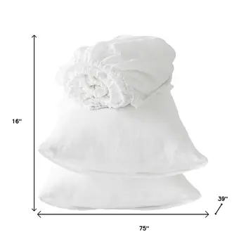 Four Piece Ivory Linen Twin Sheet Set