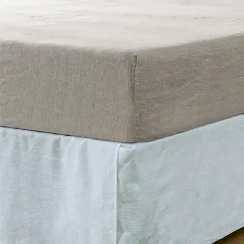 Light Gray Linen Twin Fitted Sheet
