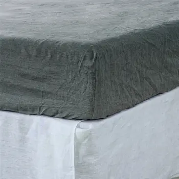 Slate Gray Linen King Fitted Sheet