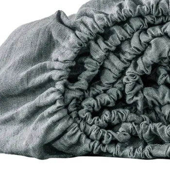 Slate Gray Linen California King Fitted Sheet