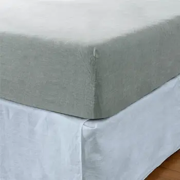 Blue Linen Twin Fitted Sheet