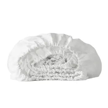 Ivory Linen Twin Fitted Sheet