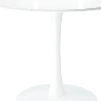 36" White Metal Dining Table