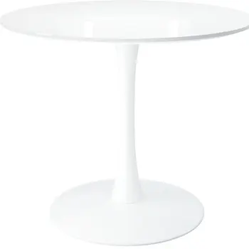 36" White Metal Dining Table
