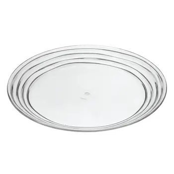 Clear Four Piece Round Swirl Acrylic Service For Four Dinner Plate Set