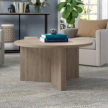 32" Gray Round Coffee Table