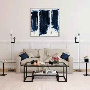 45" Clear And Black Glass And Steel Sled Coffee Table With Shelf