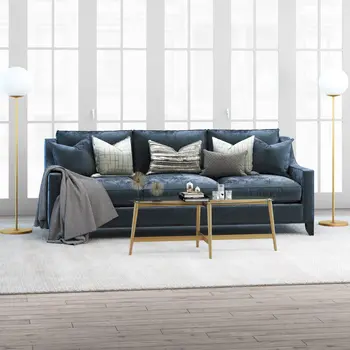 50" Clear And Gold Glass And Steel Oval Coffee Table