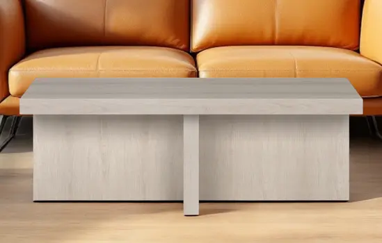 44" Alder White Wood Coffee Table
