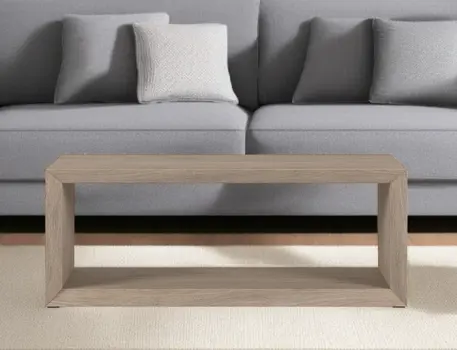 48" Gray Coffee Table With Shelf