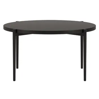 32" Black Steel Round Coffee Table