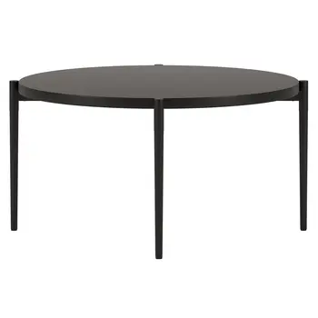 32" Black Steel Round Coffee Table
