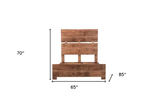 Chestnut Live Edge Solid Wood And Tufted Queen Bed Frame