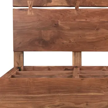 Chestnut Live Edge Solid Wood Queen Bed Frame
