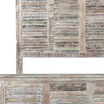 Shutter Solid Wood King Gray Bed