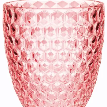 Set of Four Pink Diamond Acrylic Stemmed All Purpose Wine Glass