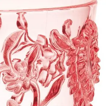 Set of Four Pink Paisley Acrylic Stemmed All Purpose Wine Glass