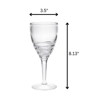 Set of Four Clear Swirl Acrylic Stemmed All Purpose Wine Glass