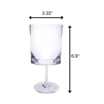 Set of Four Clear Acrylic Stemmed All Purpose Wine Glass