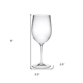 Set of Four Clear Tritan Plastic Stemmed All Purpose Wine Glass