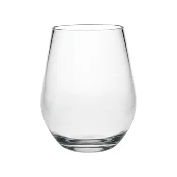Set of Four Clear Tritan Plastic Stemless All Purpose Wine Glasses