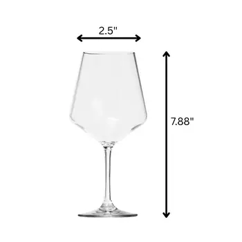 Set of Four Clear Tritan Plastic Stemmed All Purpose Wine Glasses