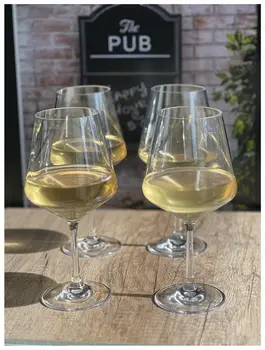 Set of Four Clear Tritan Plastic Stemmed All Purpose Wine Glasses