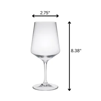 Set of Four Clear Tritan Plastic Stemmed All Purpose Wine Glasses