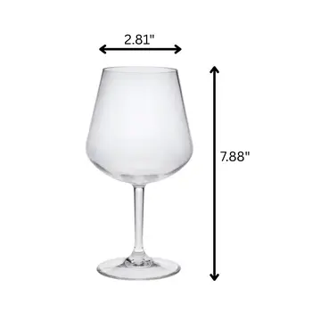 Set of Four Clear Tritan Plastic Stemmed All Purpose Wine Glasses
